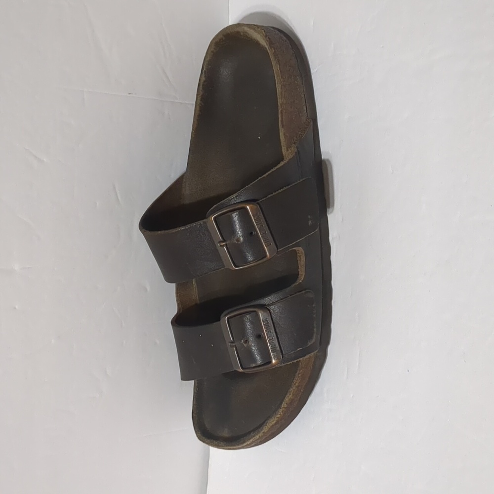 Birkenstock Womens Brown Arizona 2-Strap Cork Footbed Slides Sandal Size 8